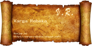 Varga Rebeka névjegykártya